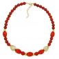 Mobile Preview: Halskette, johannisbeer-rot und goldfarbig, ohne Dekoration