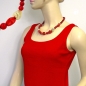 Mobile Preview: Halskette, johannisbeer-rot und goldfarbig