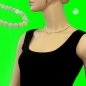 Preview: Halskette, 6mm Perlen türkis-grün-weiß, 42cm