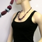 Preview: Halskette Kunststoffperlen schokobraun weinrot altsilbergrau 55cm