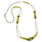 Mobile Preview: Halskette, oliv-seide, oliv-transparent
