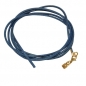 Mobile Preview: Lederband Rundschnur Rindleder 2mm blau gefärbt mit 1x Verschluss goldfarbig ca. 1m