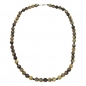 Preview: Halskette, Perlen oliv-marmoriert, ohne Dekoration