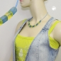 Mobile Preview: Halskette Schrägperle Kunststoff türkis-grün Kordel hellblau 45cm