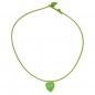 Mobile Preview: Kette Kinderkette Herz grün mit Schliff Kordel hellgrün 42cm, ohne Dekoration