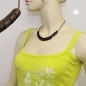 Mobile Preview: Halskette Schrägperle Kunststoff dunkelbraun-seidig-glänzend Kordel braun 45cm