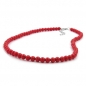 Preview: Halskette 6mm Kunststoffperlen rot-glänzend 55cm, ohne Dekoration