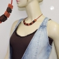Mobile Preview: Halskette Schrägperle Kunststoff braun-rostbraun Kordel rostbraun 45cm
