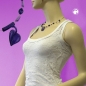 Preview: Halskette Drahtkette Blatt lila-flitter Kunststoffperlen 45cm