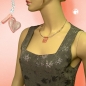 Mobile Preview: Halskette Drahtkette Blatt rosa-flitter Kunststoffperlen 45cm