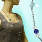 Mobile Preview: Halskette, Facettenperlen, grau-türkis