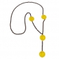 Preview: Halskette Kunststoffperlen Krokoperle gelb Ankerkette Eloxal schwarz 100cm, ohne Dekoration