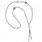Preview: Halskette Perlen und Würfel kristall Aluminium Kunststoff 95cm, ohne Dekoration