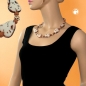 Mobile Preview: Halskette Kunststoffperlen Steinperle elfenbein-beige-braun 53cm