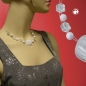 Mobile Preview: Halskette Drahtkette flaches Viereck weiß-transparent-marmoriert Kunststoffperlen 42cm