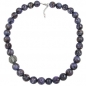 Mobile Preview: Halskette, Perlen 18mm lila-grau-weiß, ohne Dekoration
