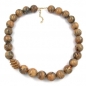 Mobile Preview: Halskette, Perlen und Spirale braun marmor, ohne Dekoration