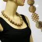 Preview: Halskette, Perlen und Spirale braun marmor