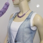 Mobile Preview: Halskette Schrägperle Kunststoff flieder-marmoriert Kordel lila 45cm