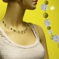 Preview: Halskette Drahtkette Würfel oliv-seidig und transparente Kunststoffperlen 42cm