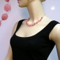 Mobile Preview: Halskette Drahtkette mit Glasperlen Facettenperle rosa 45cm