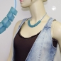 Mobile Preview: Halskette Schrägperle Kunststoff türkis-transparent-matt Kordel hellblau 45cm