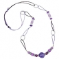 Mobile Preview: Halskette, flieder-lila mit Kordel, ohne Dekoration
