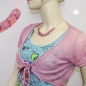 Preview: Kette Schrägperle Kunststoff rosa-marmoriert-matt Kordel rosa 45cm