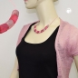 Preview: Halskette Schrägperle Kunststoff rosa und pink-marmoriert-matt Kordel rosa 45cm