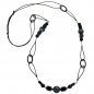Mobile Preview: Halskette, schwarz und silbergrau, ohne Dekoration
