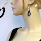 Ohrhaken Ohrhänger Ohrringe 73x18mm Kettenglieder schwarz und weiß Kunststoff
