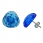 Mobile Preview: Ohrstecker Ohrring 14mm Dreieck blau-transparent gehämmert Kunststoff