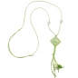 Preview: Halskette, Viereck hellgrün-weiß, ohne Dekoration