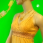 Mobile Preview: Halskette 30x11mm Kunststoffperle Scheibe gelb-seidig glänzend Kordel gelb 50cm