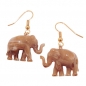 Preview: Ohrhaken Ohrhänger Ohrringe 39x23mm Elefant mini braun-marmoriert Kunststoff, ohne Dekoration
