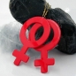 Mobile Preview: Ohrhaken Ohrring 100x50mm Frauenzeichen weibliches Symbol rot Kunststoff