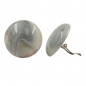 Preview: Clip Ohrring 30mm Riss grau-beige-marmoriert glänzend Kunststoff-Bouton, ohne Dekoration