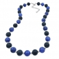 Mobile Preview: Collier, Perlen schwarz blau silber 50cm, ohne Dekoration