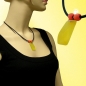 Mobile Preview: Halskette, gelb, 2 Walzen orange-matt