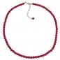 Mobile Preview: Halskette, Perlen 6mm, weinrot-seide, 40cm, ohne Dekoration