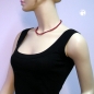 Mobile Preview: Halskette, Perlen 6mm, weinrot-seide, 40cm