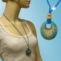 Mobile Preview: Halskette, Krokoplatte, Kordel blau
