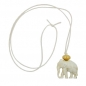 Preview: Halskette, Elefant weiß-goldfarben-marmoriert, 90cm, ohne Dekoration