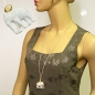 Preview: Halskette, Elefant weiß-goldfarben-marmoriert, 90cm