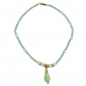 Preview: Halskette, Glas, Schliffperle hellgrün, ohne Dekoration