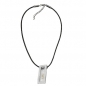 Mobile Preview: Halskette Kordelkette mit 43x18mm Anhänger Metall Netz mit Perlen 45cm, ohne Dekoration