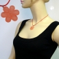 Mobile Preview: Halskette 30mm rosa-transparent-matt Blüte Kunststoff Kordel hellrot 40cm
