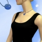 Preview: Halskette, Anhänger rund, blau-matt