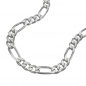 Mobile Preview: Armband 4,8mm Figarokette flach Silber 925 21cm, ohne Dekoration