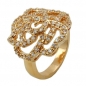 Mobile Preview: Ring mit weißen Zirkonias mit 3 Mikron vergoldet Ringgröße 58, ohne Dekoration
